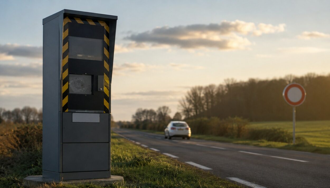 Radar automatique de contrôle de vitesse en bordure de route en France